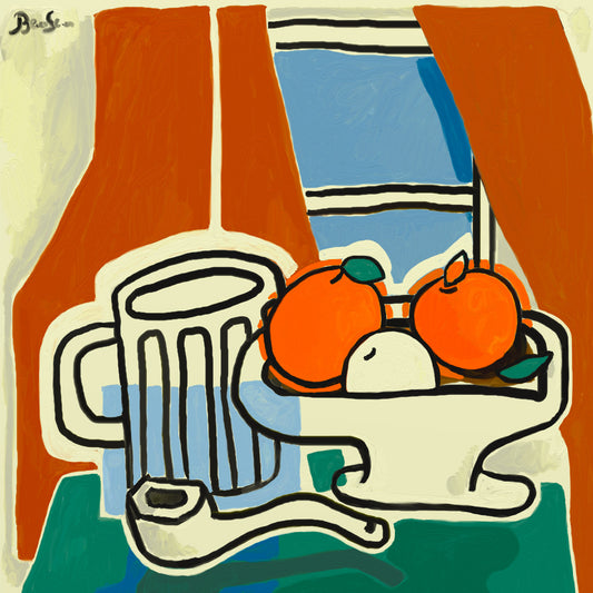 Pipe Beer Cup and Oranges