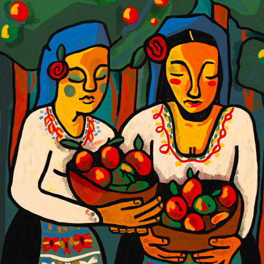 Two Bulgarian Girls With Apples